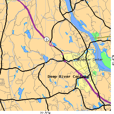 Zip code 06412 close-up map