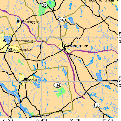 Zip code 06415 close-up map