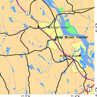 Zip code 06417 close-up map
