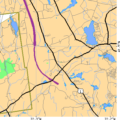 Zip code 06420 close-up map