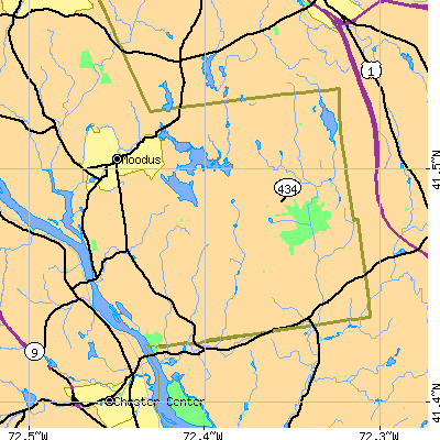 Zip code 06423 close-up map