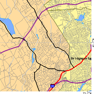 Zip code 06432 close-up map