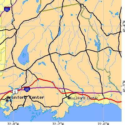 Zip code 06437 close-up map