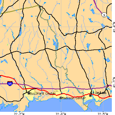 Zip code 06443 close-up map