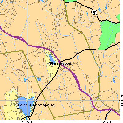 Zip code 06447 close-up map