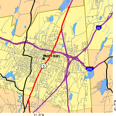 Zip code 06450 close-up map