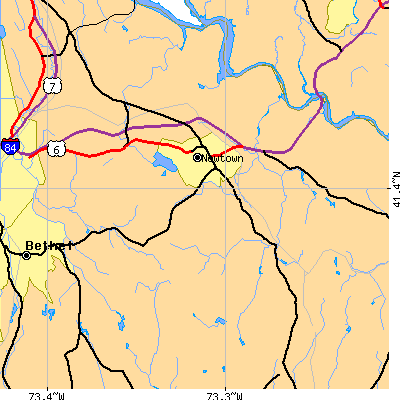 Zip code 06470 close-up map