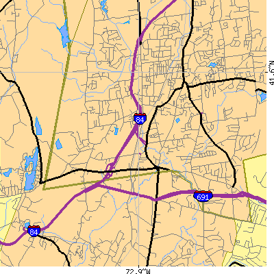 Zip code 06479 close-up map