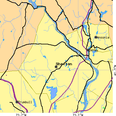 Zip code 06484 close-up map
