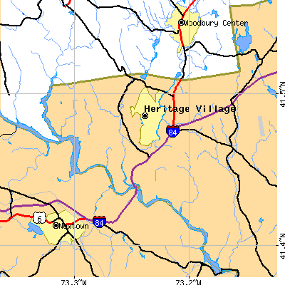 Zip code 06488 close-up map