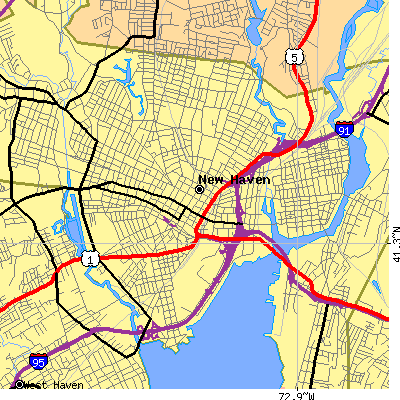 Zip code 06511 close-up map