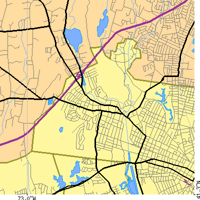 Zip code 06515 close-up map