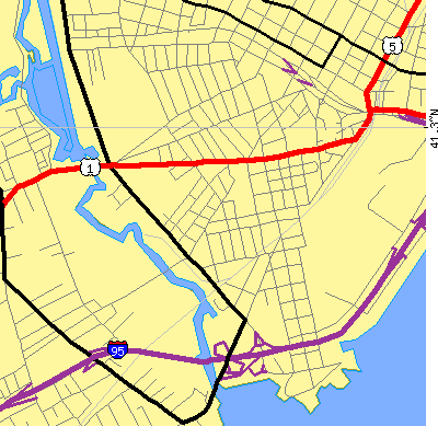 Zip code 06519 close-up map