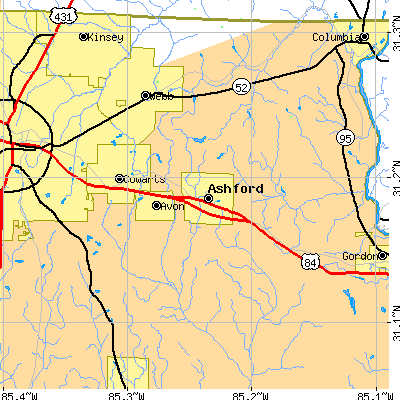 Zip code 36312 close-up map