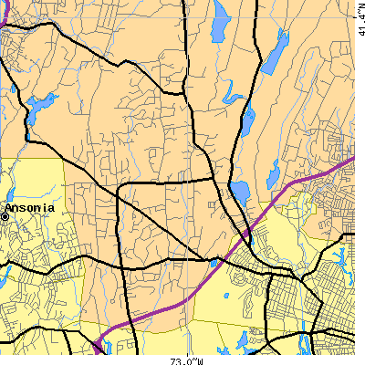 Zip code 06525 close-up map