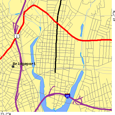 Zip code 06608 close-up map