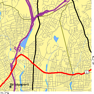 Zip code 06610 close-up map