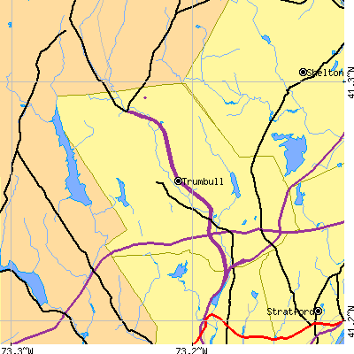 Zip code 06611 close-up map