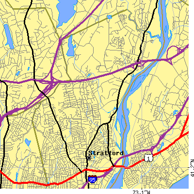 Zip code 06614 close-up map