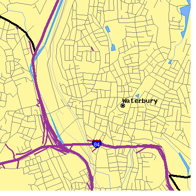 Zip code 06702 close-up map