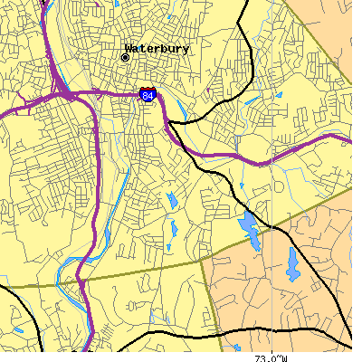 Zip code 06706 close-up map
