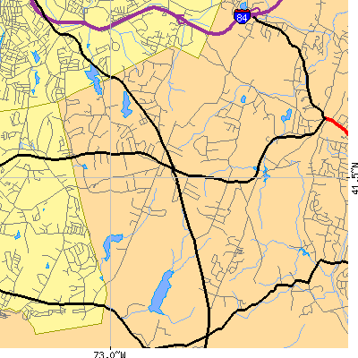 Zip code 06712 close-up map