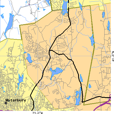 Zip code 06716 close-up map