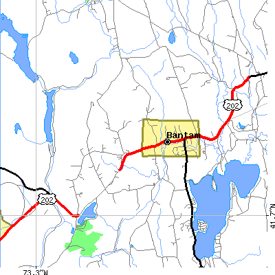 Zip code 06750 close-up map