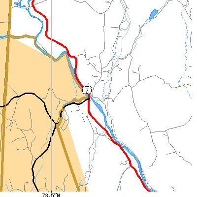 Zip code 06755 close-up map