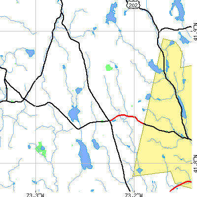 Zip code 06756 close-up map