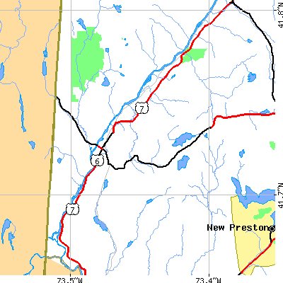 Zip code 06757 close-up map