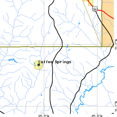 Zip code 36316 close-up map
