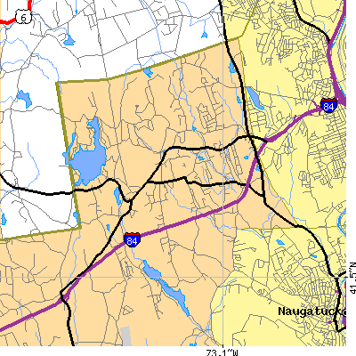Zip code 06762 close-up map