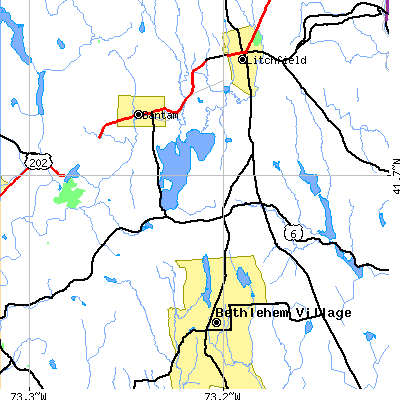 Zip code 06763 close-up map