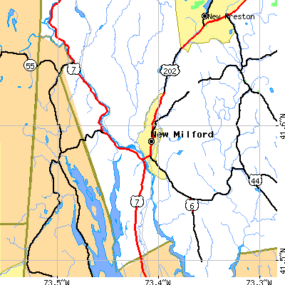 Zip code 06776 close-up map