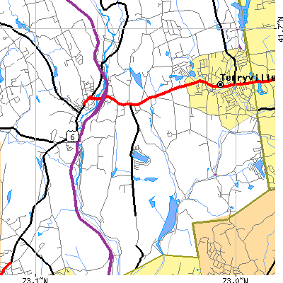Zip code 06782 close-up map