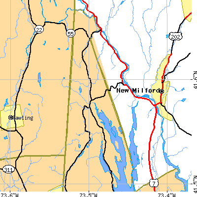 Zip code 06784 close-up map