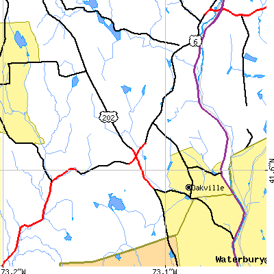 Zip code 06795 close-up map