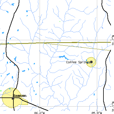 Zip code 36318 close-up map