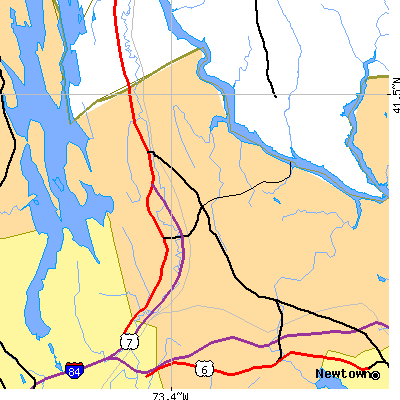 Zip code 06804 close-up map