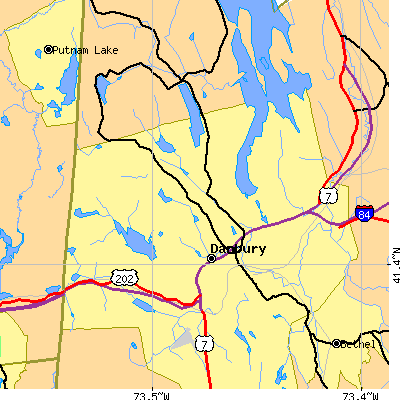 Zip code 06811 close-up map