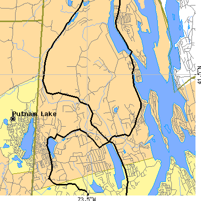 Zip code 06812 close-up map