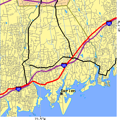 Zip code 06820 close-up map