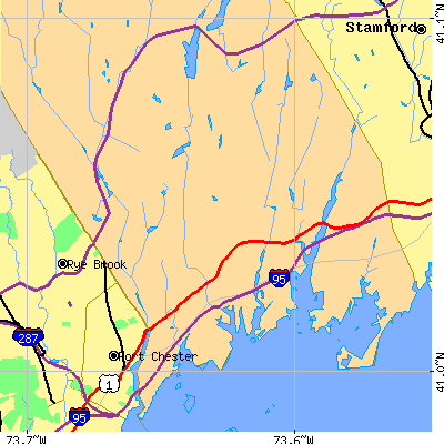 Zip code 06830 close-up map