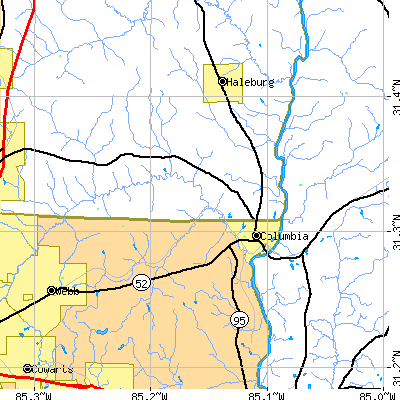 Zip code 36319 close-up map