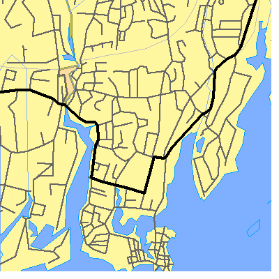 Zip code 06853 close-up map