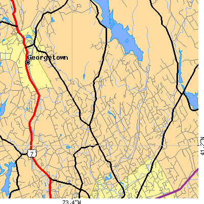Zip code 06883 close-up map