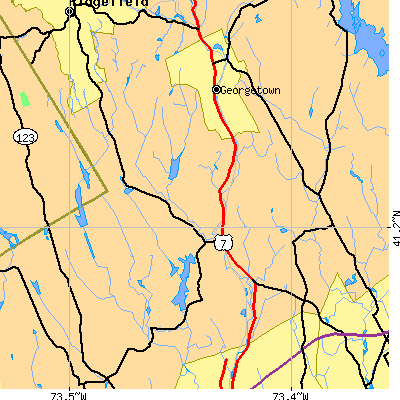 Zip code 06897 close-up map