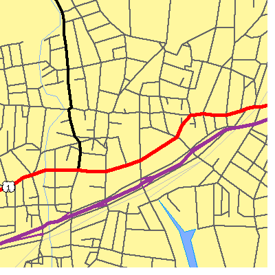 Zip code 06901 close-up map