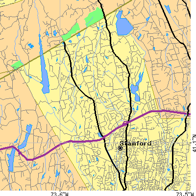 Zip code 06903 close-up map
